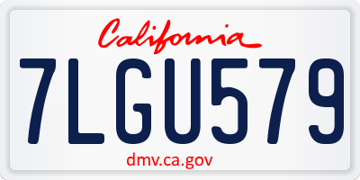 CA license plate 7LGU579