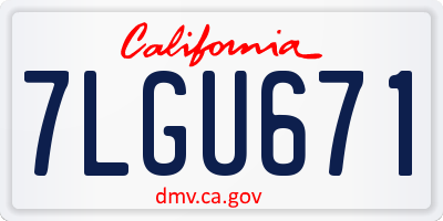 CA license plate 7LGU671