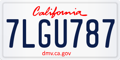 CA license plate 7LGU787