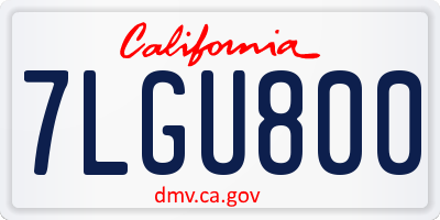 CA license plate 7LGU800