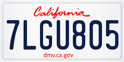 CA license plate 7LGU805
