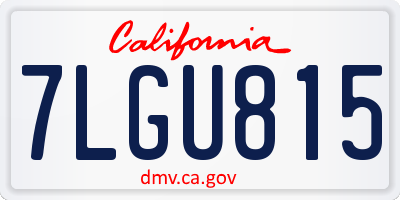 CA license plate 7LGU815