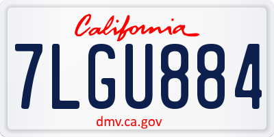 CA license plate 7LGU884