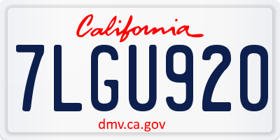 CA license plate 7LGU920