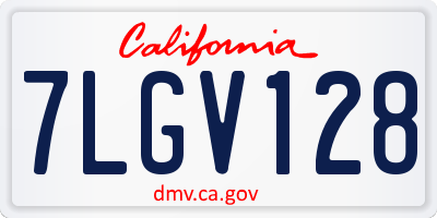 CA license plate 7LGV128