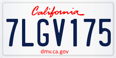 CA license plate 7LGV175