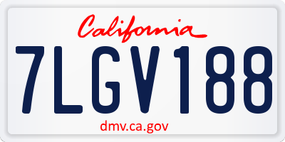 CA license plate 7LGV188