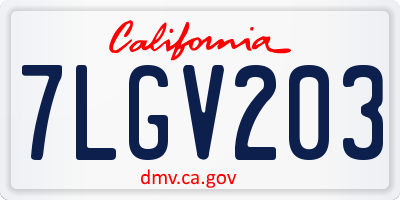 CA license plate 7LGV203