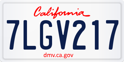 CA license plate 7LGV217