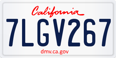 CA license plate 7LGV267