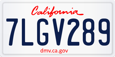 CA license plate 7LGV289