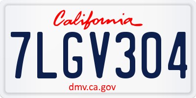 CA license plate 7LGV304