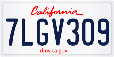 CA license plate 7LGV309