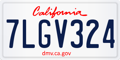 CA license plate 7LGV324