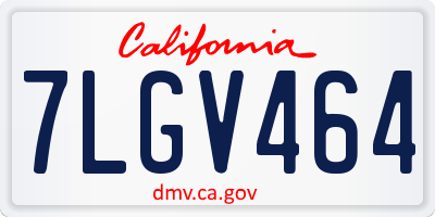 CA license plate 7LGV464