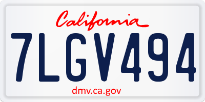 CA license plate 7LGV494