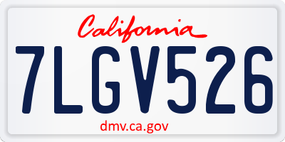 CA license plate 7LGV526