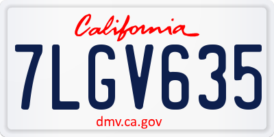 CA license plate 7LGV635