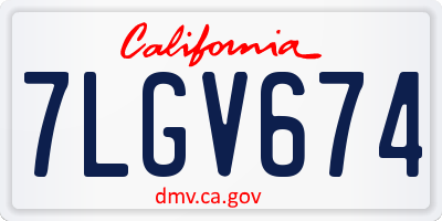 CA license plate 7LGV674