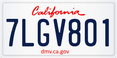 CA license plate 7LGV801