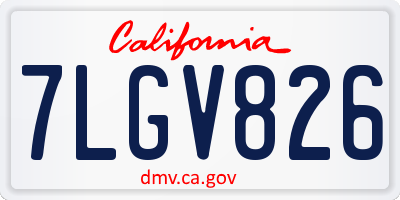 CA license plate 7LGV826