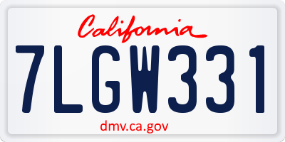 CA license plate 7LGW331