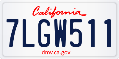 CA license plate 7LGW511