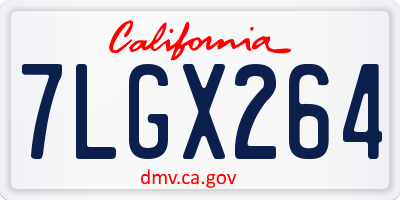 CA license plate 7LGX264