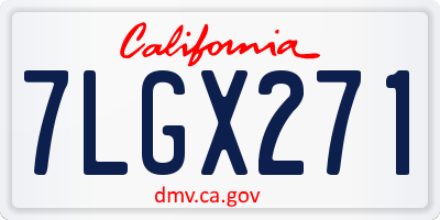 CA license plate 7LGX271