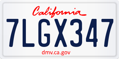CA license plate 7LGX347