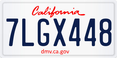 CA license plate 7LGX448