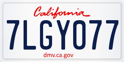 CA license plate 7LGY077