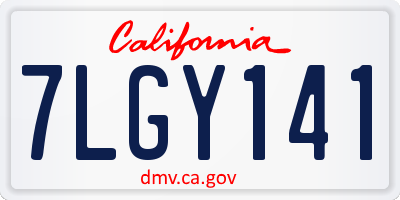 CA license plate 7LGY141