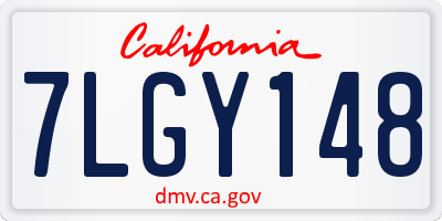 CA license plate 7LGY148
