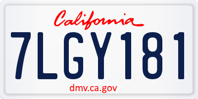 CA license plate 7LGY181