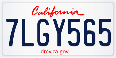 CA license plate 7LGY565