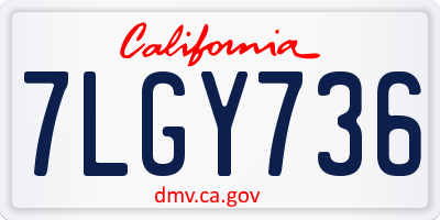 CA license plate 7LGY736