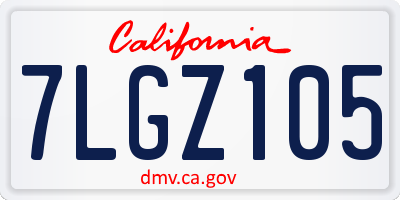 CA license plate 7LGZ105