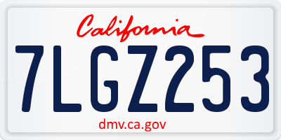 CA license plate 7LGZ253