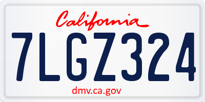 CA license plate 7LGZ324