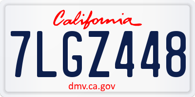 CA license plate 7LGZ448