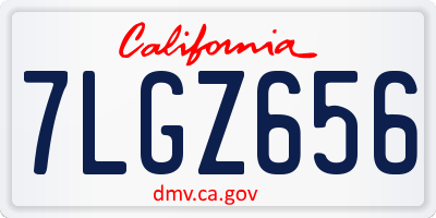 CA license plate 7LGZ656