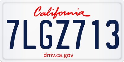 CA license plate 7LGZ713