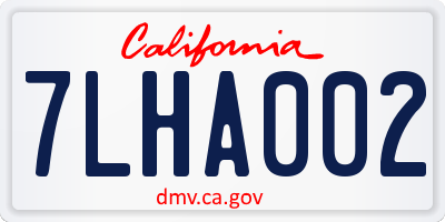 CA license plate 7LHA002