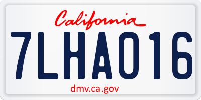 CA license plate 7LHA016