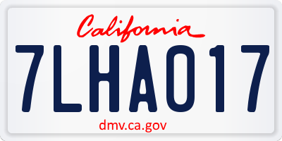 CA license plate 7LHA017