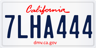 CA license plate 7LHA444