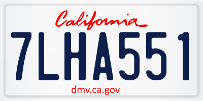 CA license plate 7LHA551