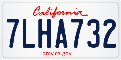 CA license plate 7LHA732