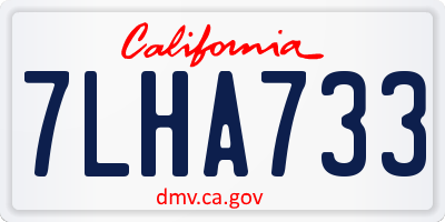 CA license plate 7LHA733